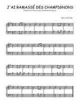 Téléchargez l'arrangement pour piano de la partition de Traditionnel-J-ai-ramasse-des-champignons en PDF